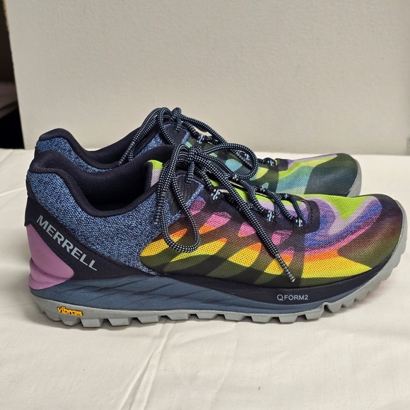 Merrell Shoes Womens 8 Trail Running QFORM2 Vibram Multi Color Lightweight Grip - Picture 2 of 10